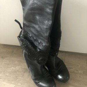 Italian Leather Knee High Boots